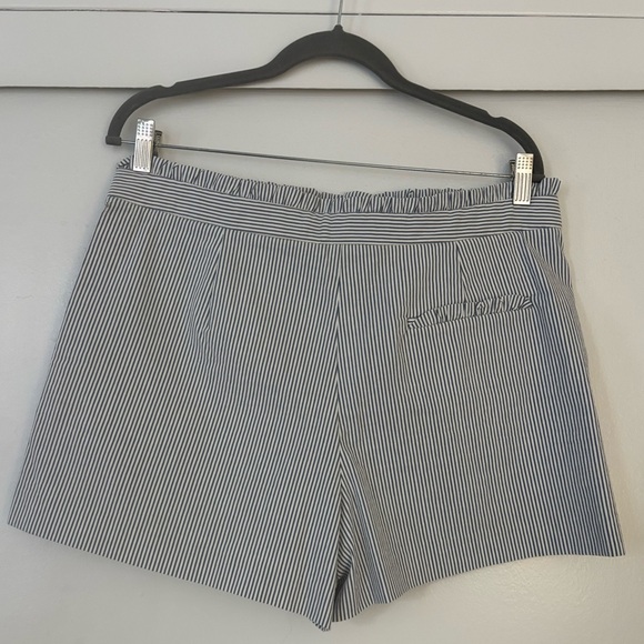 JCrew Pinstripe Ruffle Short - Picture 2 of 5